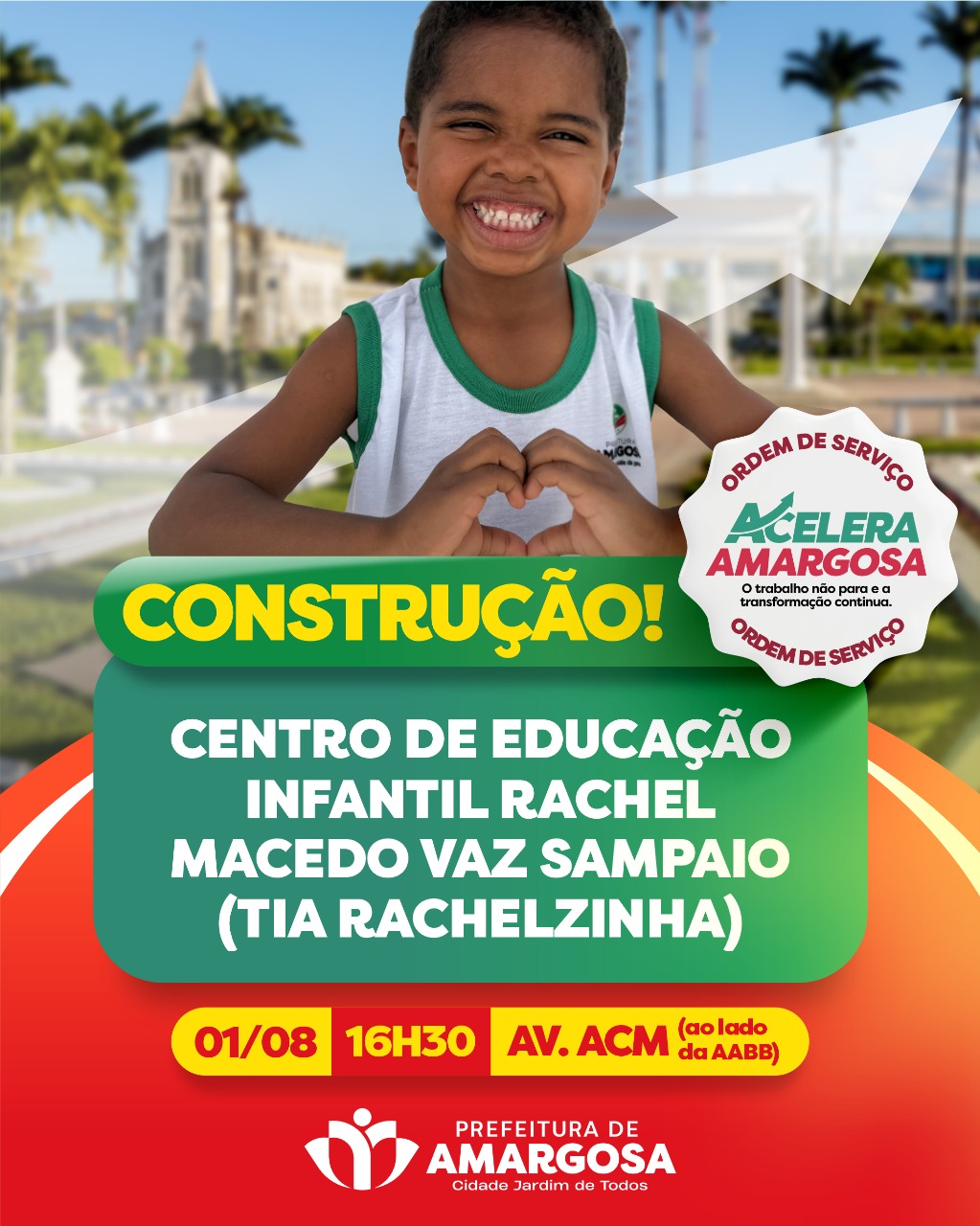 Prefeito Getúlio Sampaio dará ordem de serviço para construção de nova creche que atenderá mais de 180 crianças