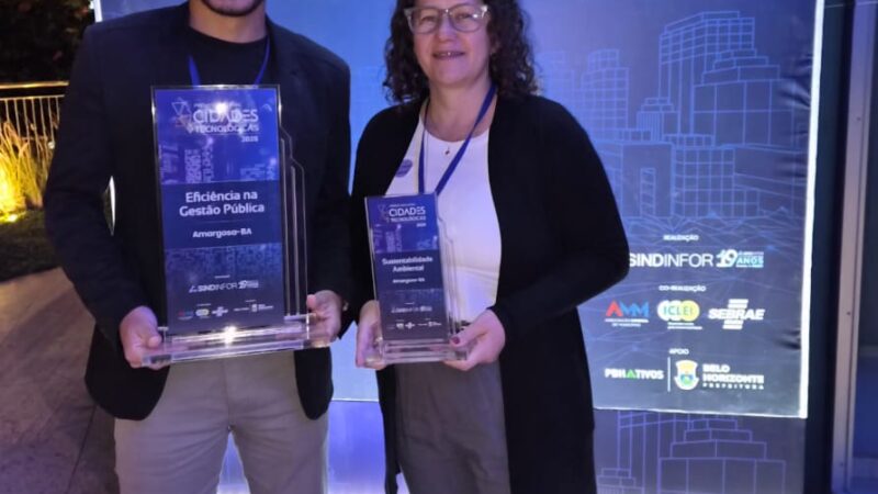 Amargosa recebe reconhecimento nacional por projetos de tecnologia e sustentabilidade