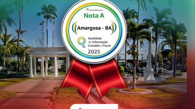 Amargosa é referência em gestão pública pela STN e sobe para 14ª posição na FIRJAN