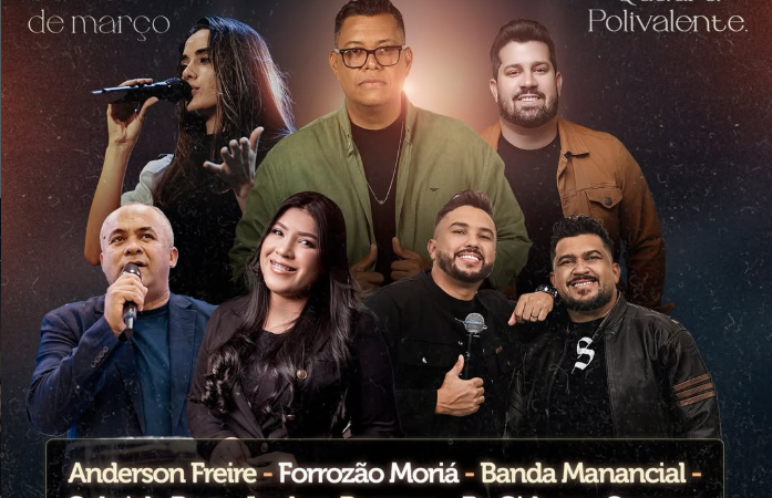 Isadora Pompeo, Anderson Freire e Gabriela Paes estarão no Dia dos Evangélicos 2026, em Ubaíra