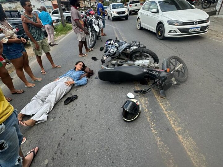 influenciadora Louise Dantas sofre um acidente de moto em Mutuípe