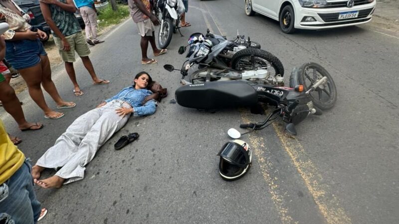 influenciadora Louise Dantas sofre um acidente de moto em Mutuípe