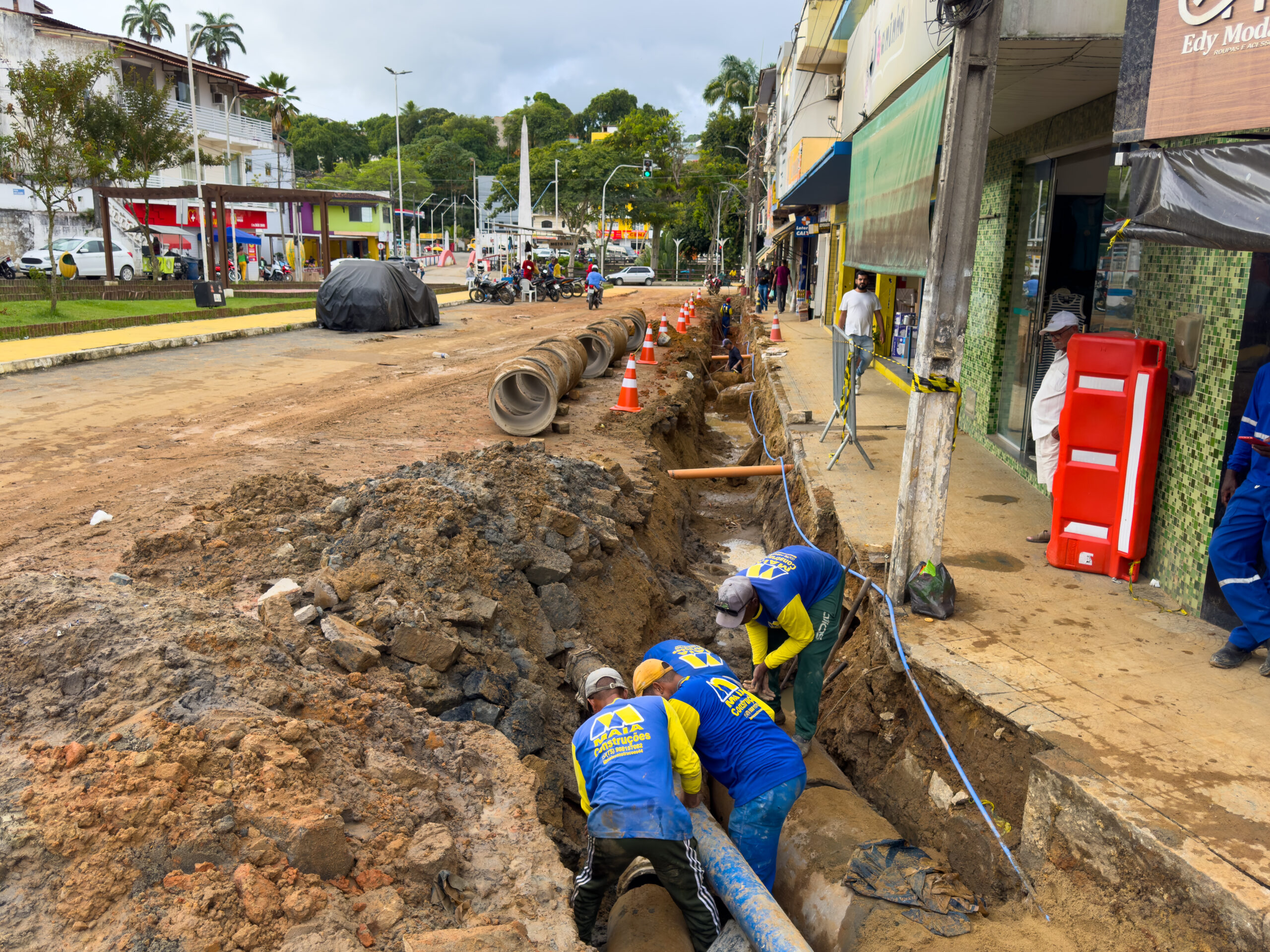 Obra de drenagem deve solucionar histórico de alagamentos no centro de Mutuípe