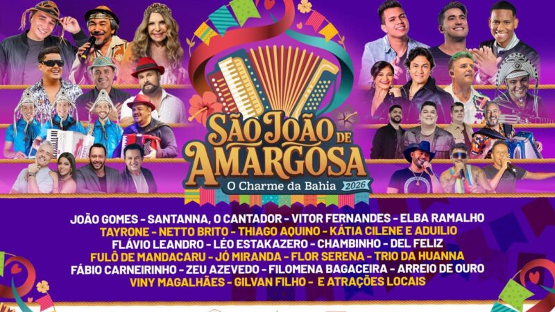 Amargosa divulga a grade completa do São João 2026