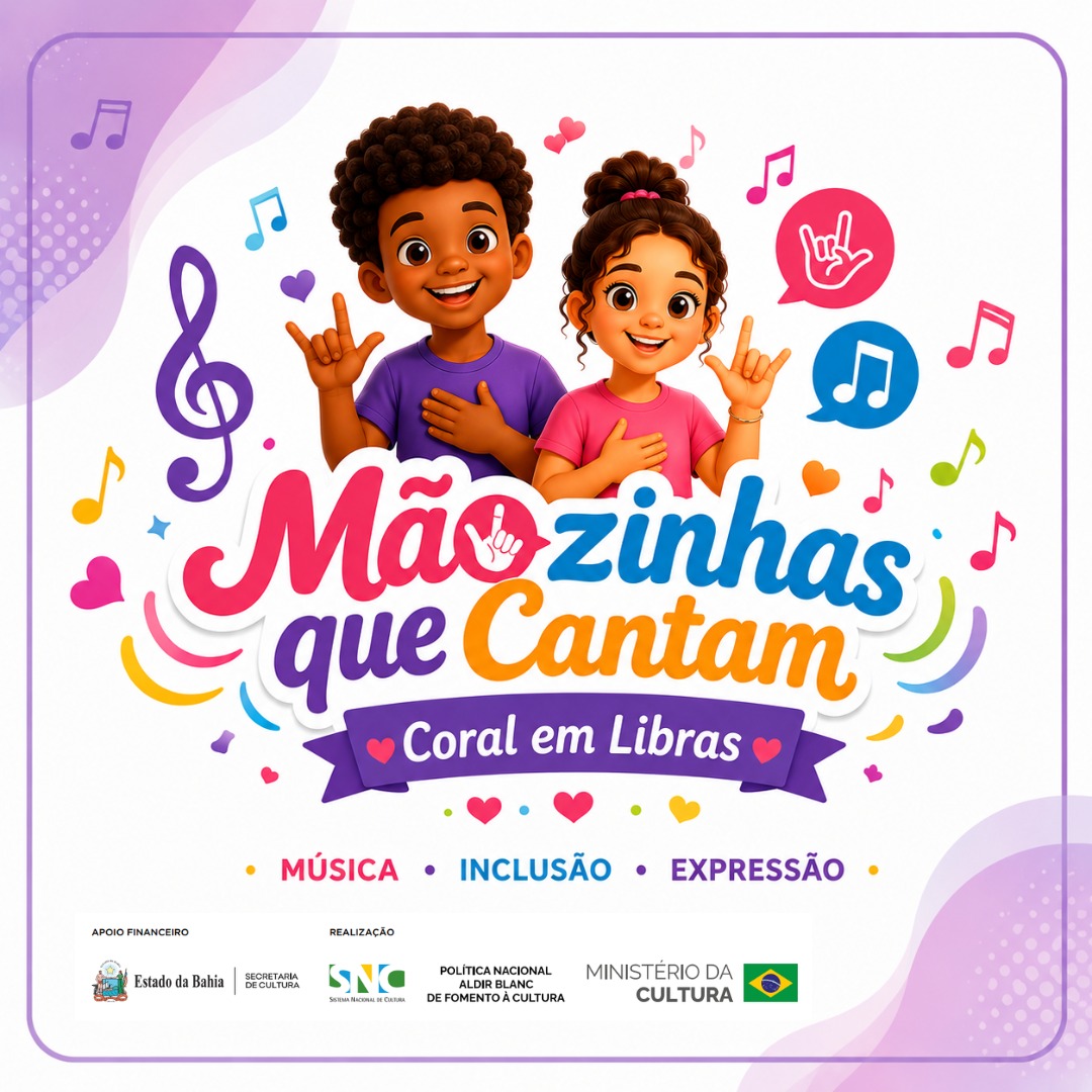 Projeto “Mãozinhas que Cantam – Coral em Libras” abre inscrições para crianças em Mutuípe